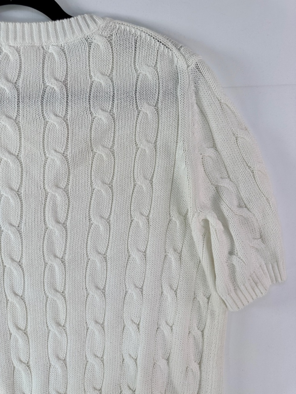 Joe Fresh Cream Cable Knit Short Sleeve Sweater Top Cotton NWT Size L - Picture 6 of 6